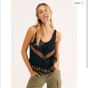 Free People Cambrey Tie Front Tank Top NWOT